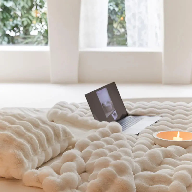 Pătură pufoasă din imitație de blană toscană pentru iarnă, Pături de pat super confortabile, Pătură caldă de iarnă de ultimă generație